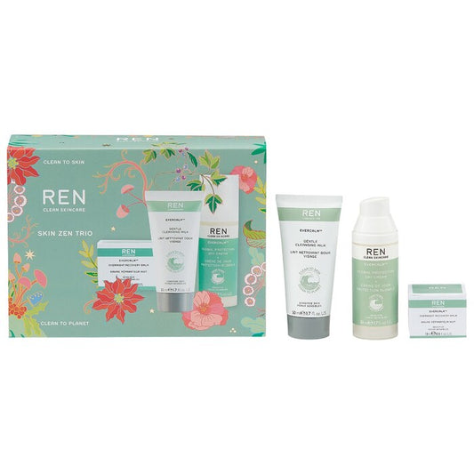 Ren Skin Zen Trio Gift Set: Evercalm Cleansing Milk 50ml + Evercalm Day Cream 50ml + Overnight Recovery Balm 15ml