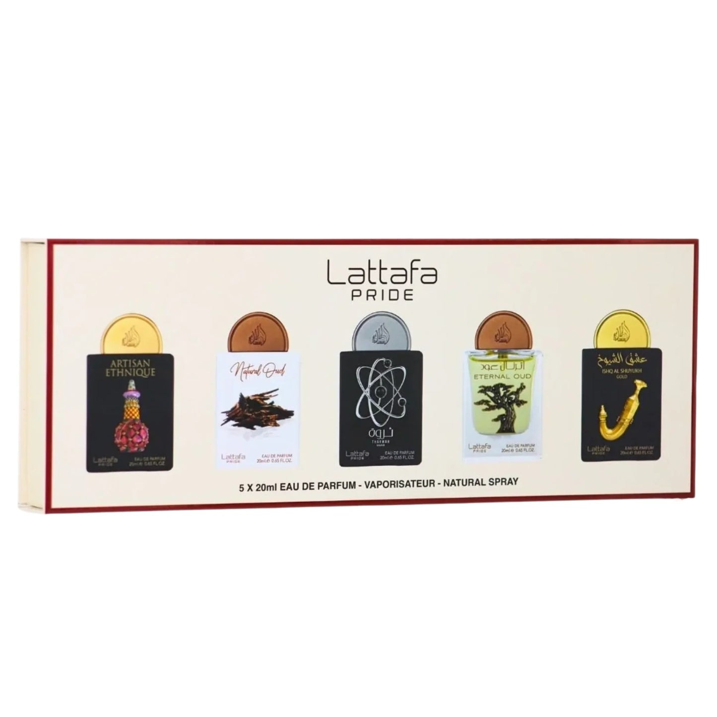 Lattafa Artisan Ethnique Collection Gift Set: 5 x 20ml Eau de Parfum Miniatures