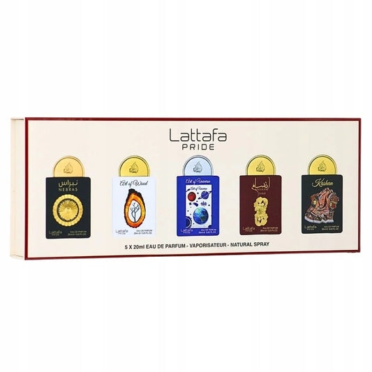 Lattafa Nebras Collection Gift Set: 5 x 20ml Eau de Parfum Miniatures