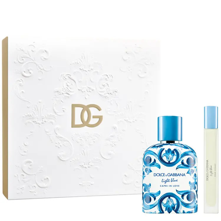 Dolce & Gabbana Light Blue Capri In Love EDP Spray + Light Blue EDT Travel Spray for Men