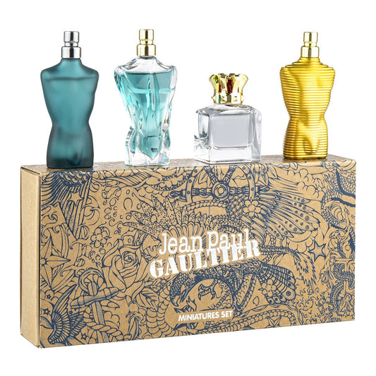 Jean Paul Gaultier Miniatures for Him Gift Set: Le Male Eau de Toilette 7ml + Le Beau Eau de Toilette 7ml + Scandal Pour Homme Eau de Toilette 7ml + Le Male Elixir Eau de Parfum 7ml