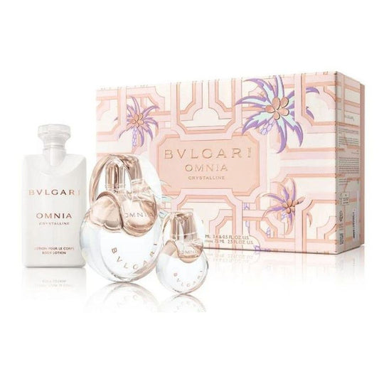 Bvlgari Omnia Crystalline 100ml EDT Spray, 15ml EDT Spray & 75ml Body Lotion Gift Set