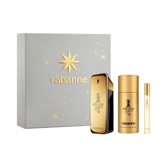 Paco Rabanne 1 Million Gift Set: Eau de Toilette 100ml + Deodorant Spray 150ml + Eau de Toilette 10ml