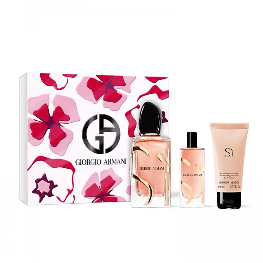 Giorgio Armani Si Intense Gift Set: Eau de Parfum 100ml + Eau de Parfum 15ml + Body Lotion 50ml