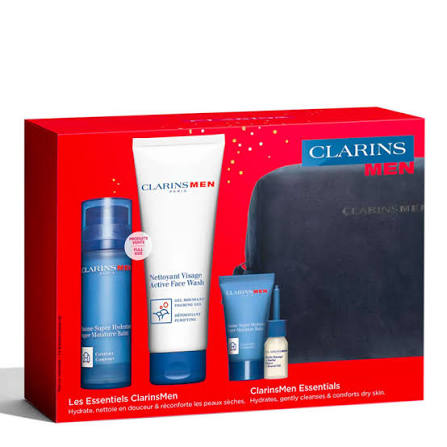 Clarins Mens Set: Super Moisture Balm + Foaming Gel + Super Moisture Balm + Shave Oil