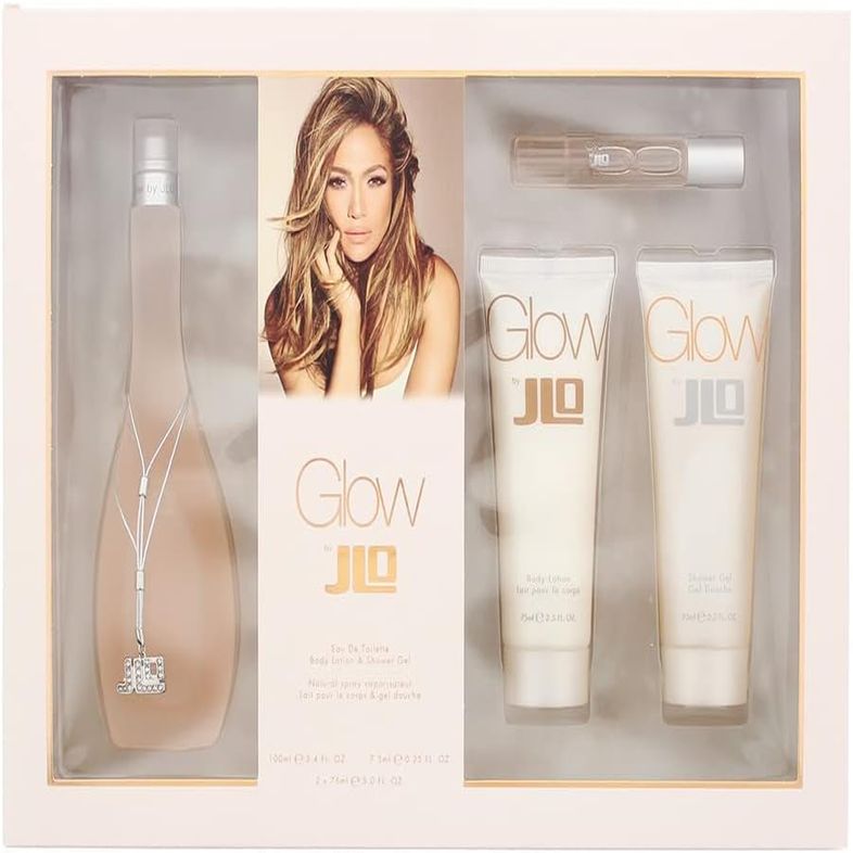 Jennifer Lopez Glow 4 Piece Gift Set: Eau De Toilette 100ml, Body Lotion 75ml, Shower Gel 75ml & Rollerball Eau de Toilette 7.5ml