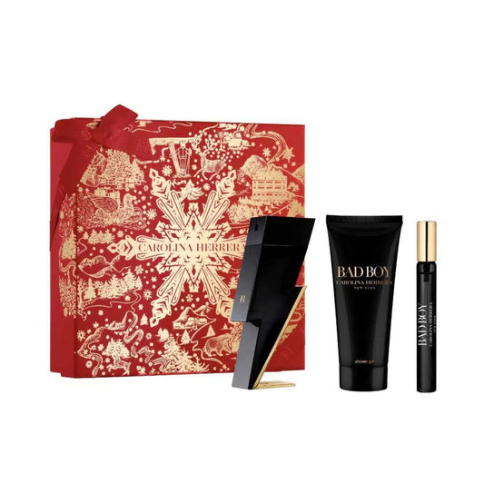 Carolina Herrera Bad Boy Gift Set: Eau de Toilette 50ml + Shower Gel 100ml + Eau de Toilette 10ml
