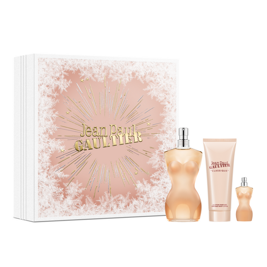 Jean Paul Gaultier Classique Gift Set 2024: Eau de Toilette 100ml + Body Lotion 75ml + Miniature 6ml
