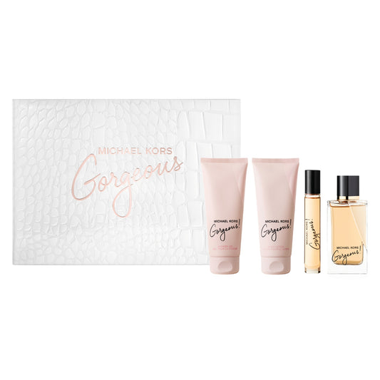 Michael Kors Gorgeous Gift Set: Eau de Parfum 100ml + Body Lotion 100ml + Shower Gel 100ml + Eau de Parfum 10ml
