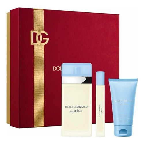 Dolce & Gabbana Light Blue Gift Set 100ml Eau de Toilette + 50ml Body Cream + 10ml Travel Spray