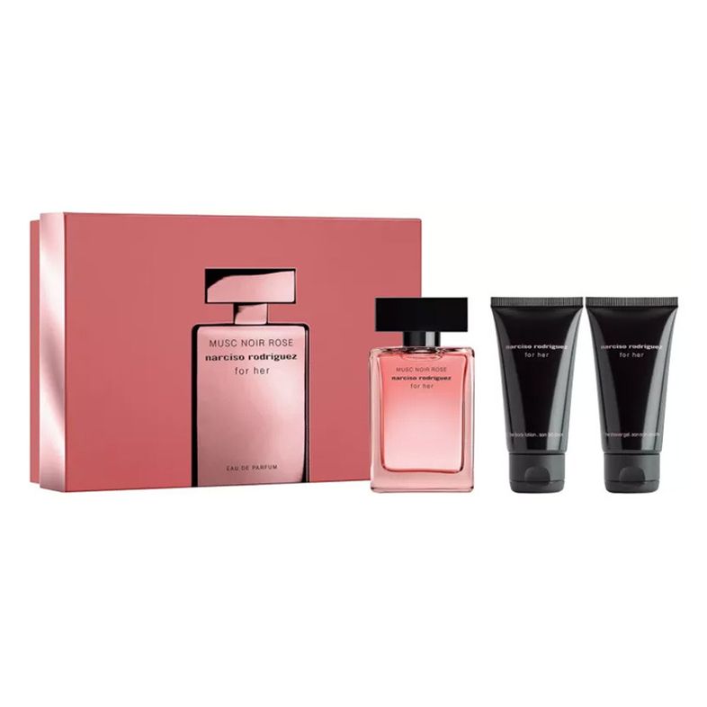 Narciso Rodriguez for Her Musc Noir Rose 50ml Eau de Parfum, 50ml Body Lotion & 50ml Shower Gel