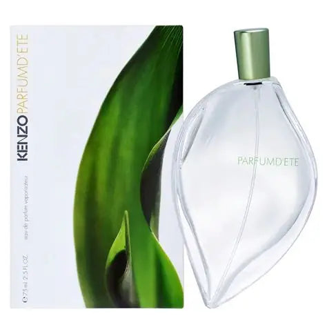 Kenzo Parfum d'Ete perfume bottle and packaging with green leaf design.