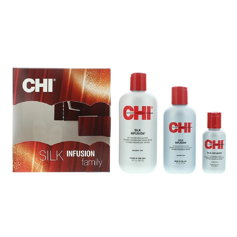 CHI Silk Infusion 3 Piece Gift Set Leave-In Treatment 355ml, 177ml & 59ml