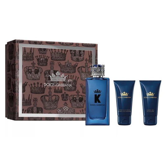 Dolce & Gabbana K 100ml EDP Spray, 50ml Aftershave Balm & 50ml Shower Gel Gift Set