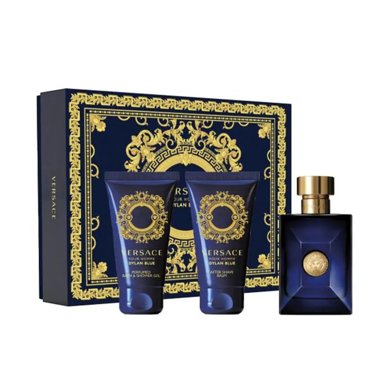 Versace Dylan Blue Eau de Toilette 50ml, Shower Gel 50ml & Aftershave Balm 50ml