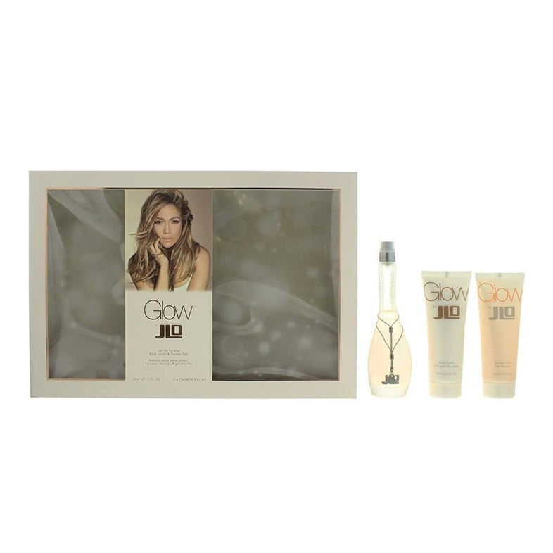 Jennifer Lopez Glow Eau De Toilette 3 Piece Gift Set: Eau De Toilette 50ml, Body Lotion 75ml & Shower Gel 75ml